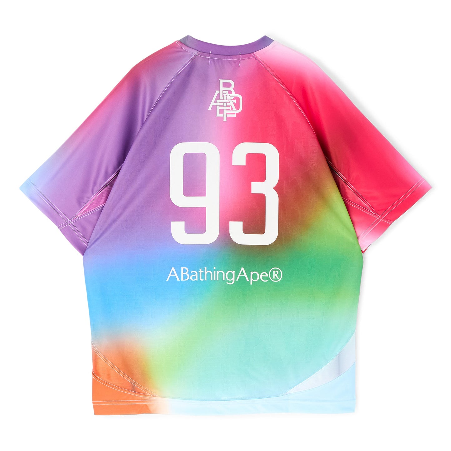 A Bathing Ape Tie Dye Sta Stripe Pattern Relaxed Fit Football Jersey Tee M (Multi)