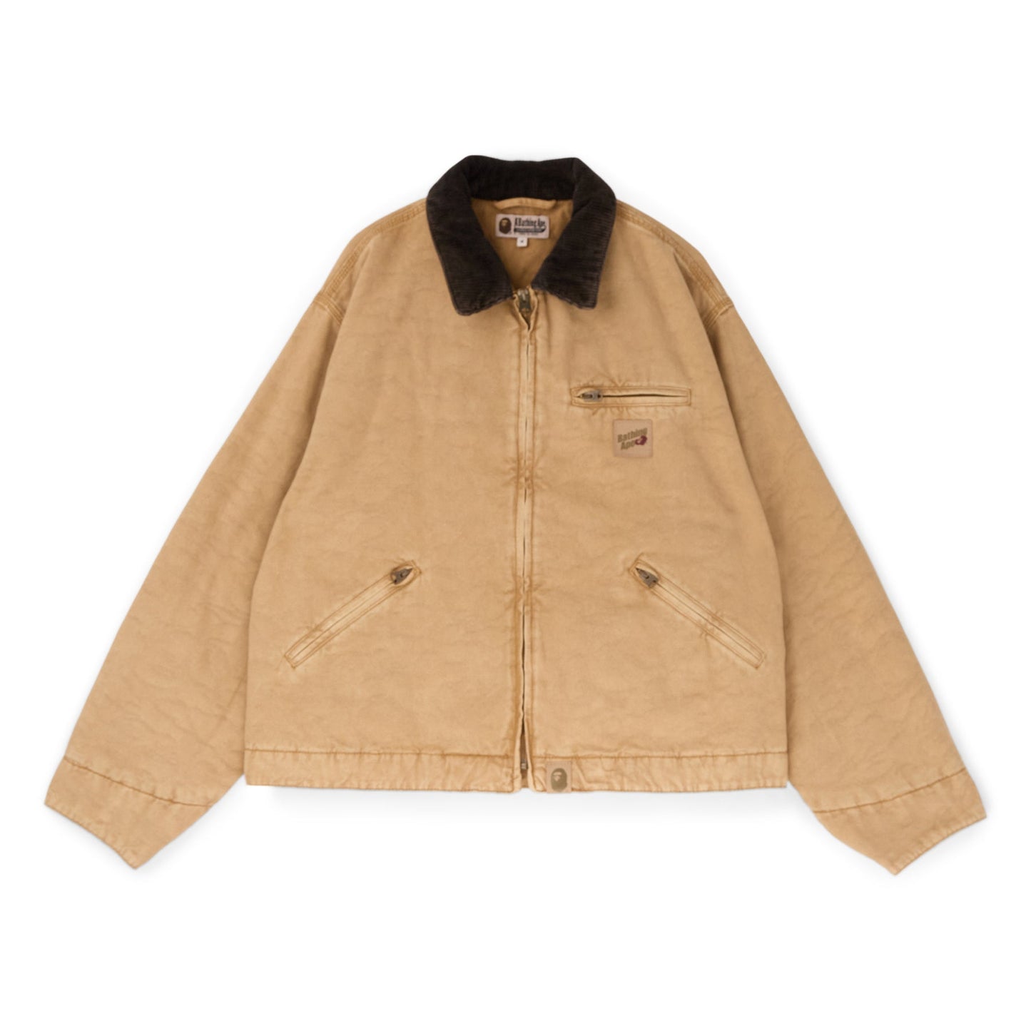 A Bathing Ape Line Camo Jacquard Garment Dyed Padded Work Jacket (Beige)