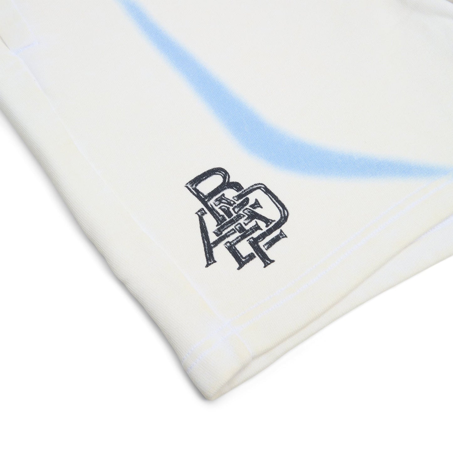 A Bathing Ape Heavy Wash Hand Draw Football Logo Relaxed Fit Sweat Shorts M (White)