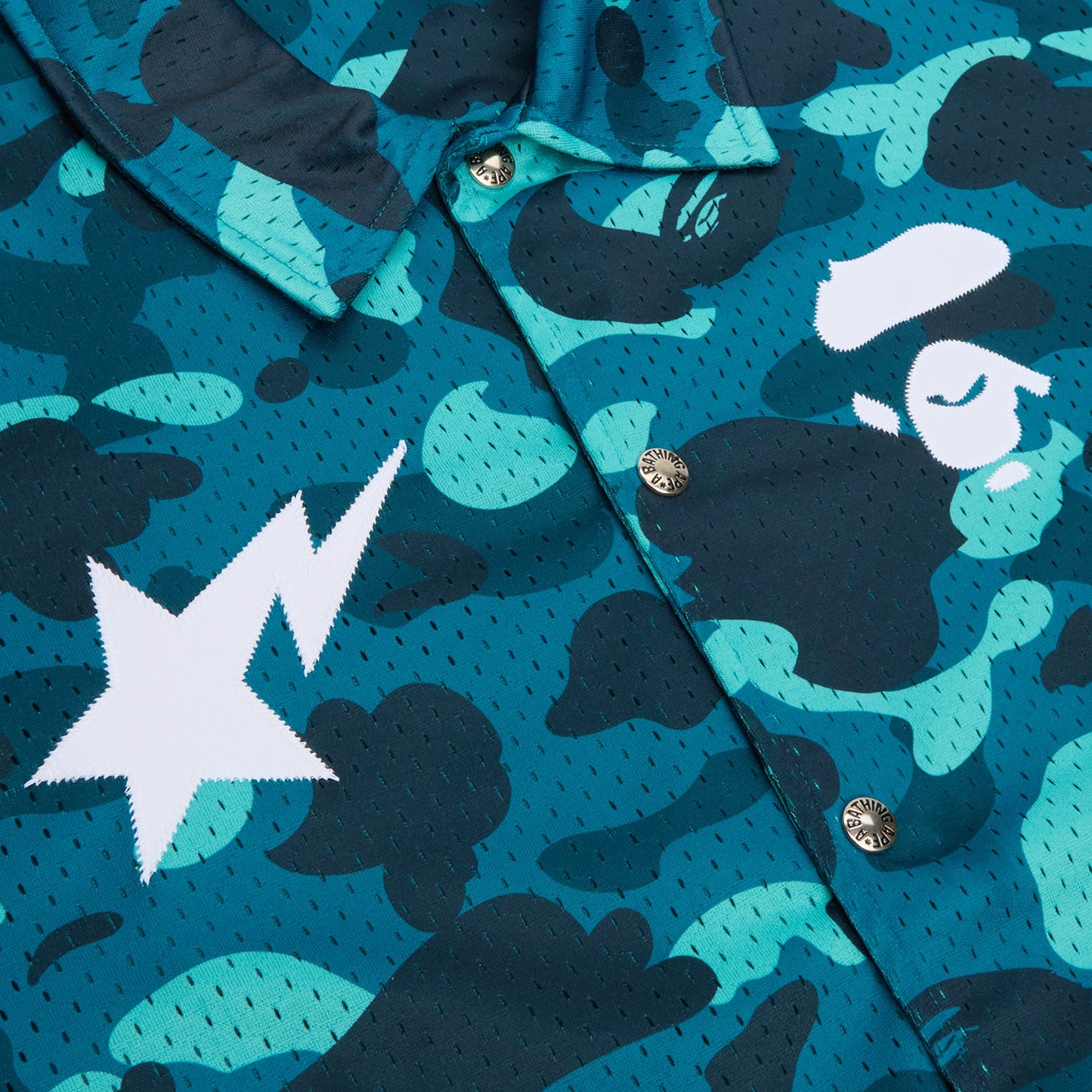 A Bathing Ape Color Camo Warm Up Ss Shirt M (Green)