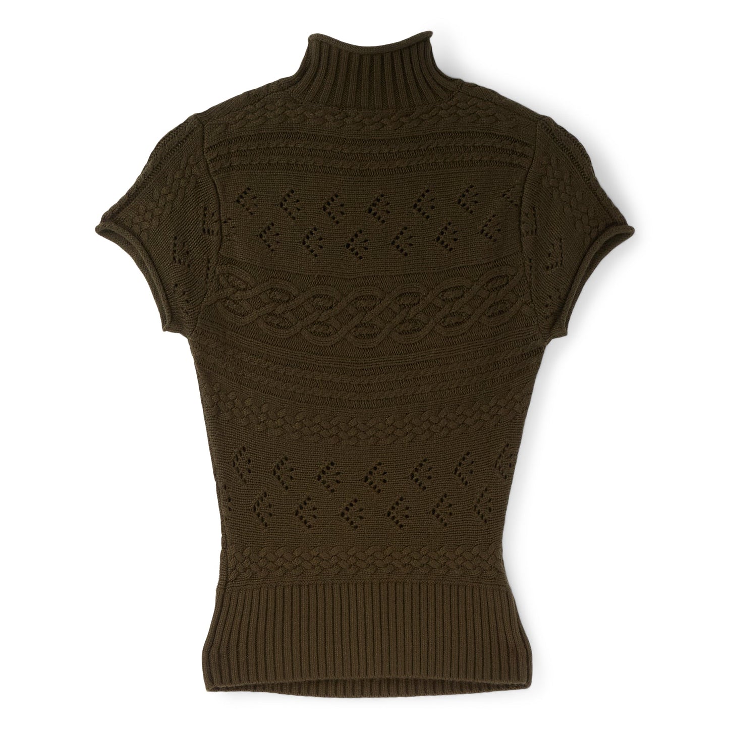 Danielle Guizio Vivienne Short Sleeve Turtleneck (Dark olive)