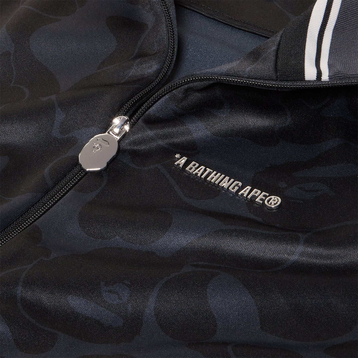 A Bathing Ape Solid Camo Bathing Ape Logo Relaxed Fit Track Jacket (Black)