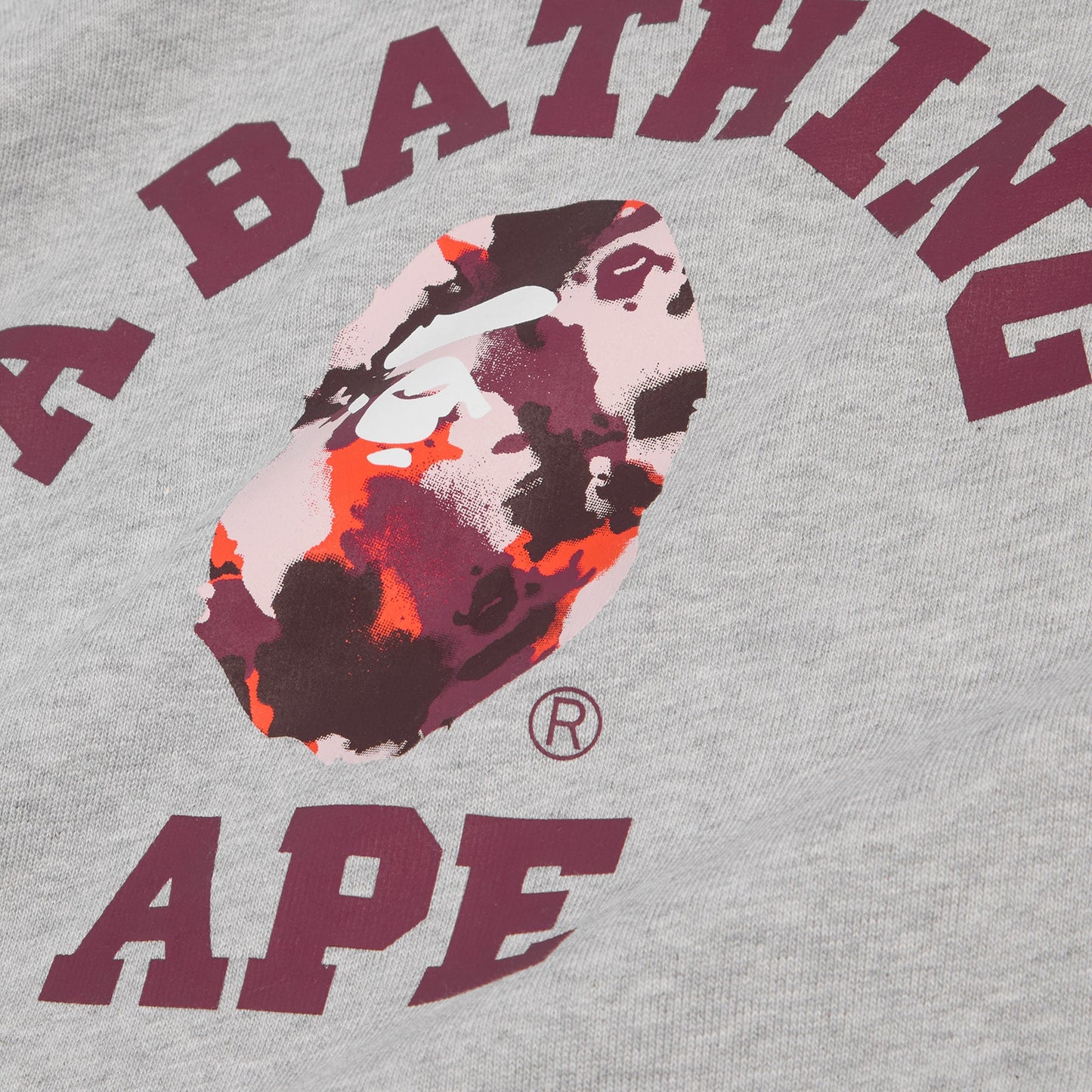 A Bathing Ape Map Camo College Relax Fit Crewneck Sweatshirt (Grey)