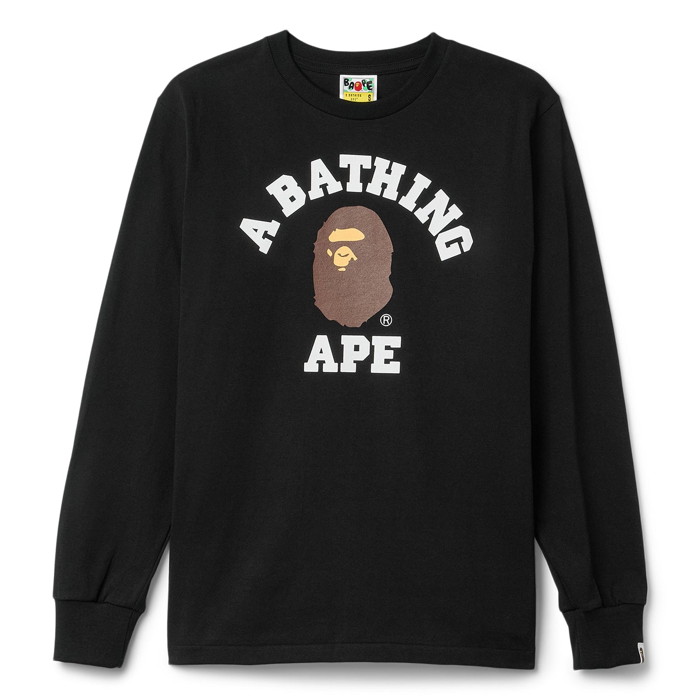 A Bathing Ape College Long Sleeve Tee (Black)