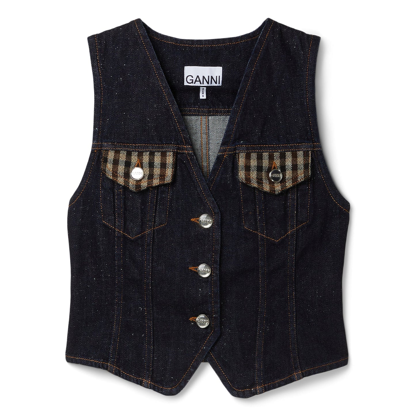 GANNI Neppy Denim Vest (Dark Blue Stone)