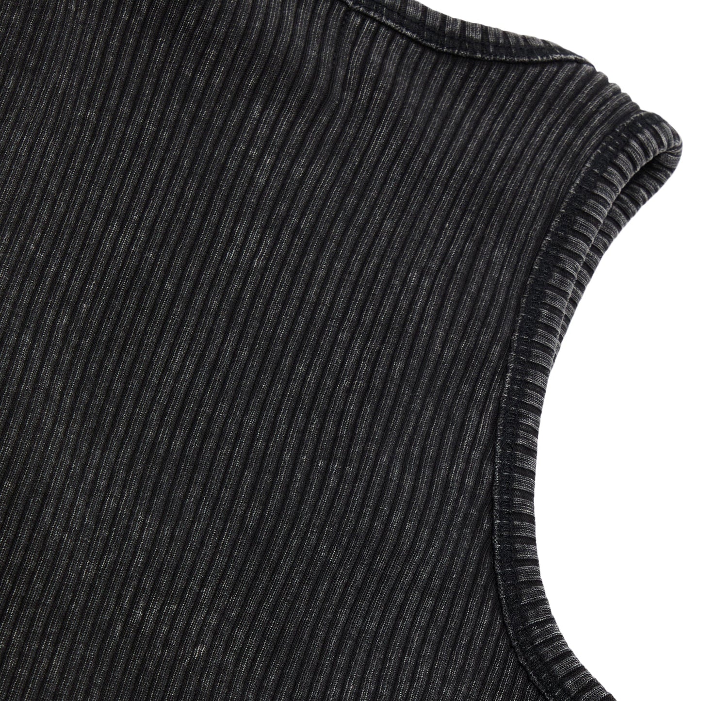 GANNI Heavy Rib Jersey Tank Top (Black washed)