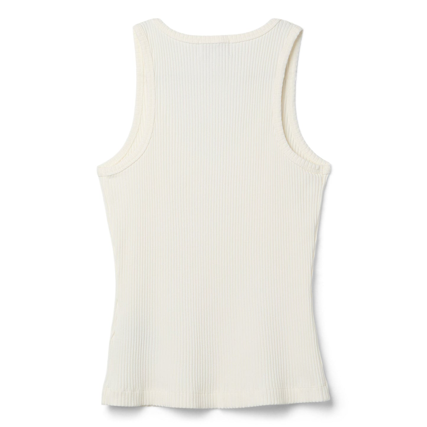 GANNI Heavy Rib Jersey Tank Top (Egret)