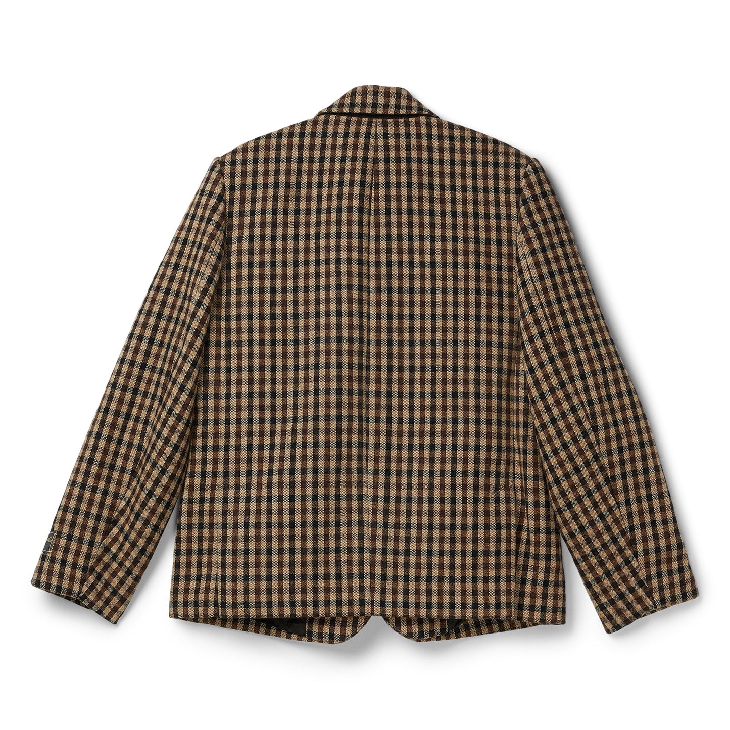 GANNI Check Wool Mix Oversized Blazer (Chicory Coffee)