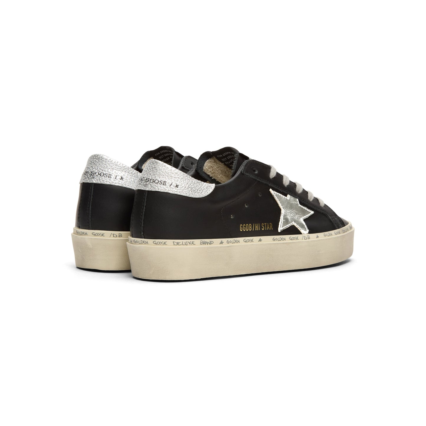 Golden Goose Hi Star Leather Upper Laminated Star (Black/Silver)