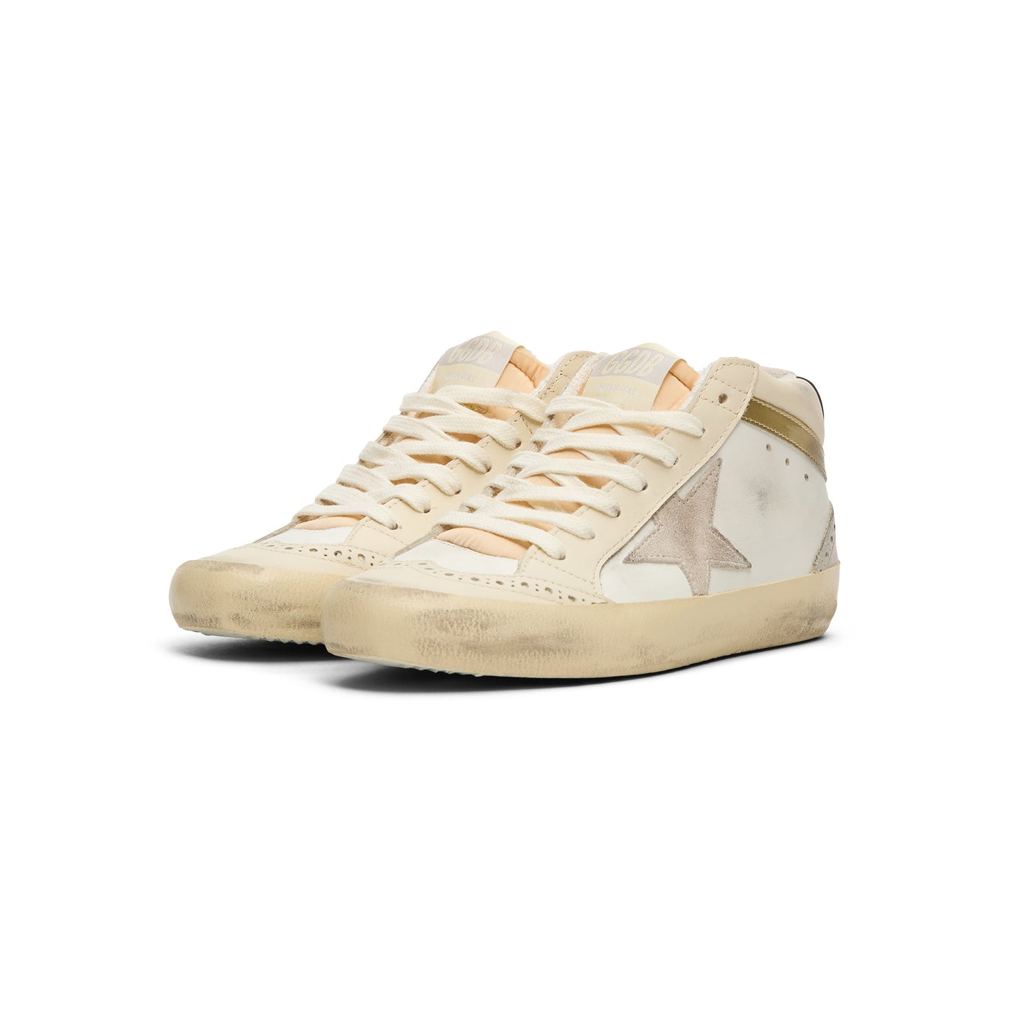 Golden Goose Mid Star Leather Upper And Heel (White/Ivory/Light Lilac/Light Grey/Gold/Black)