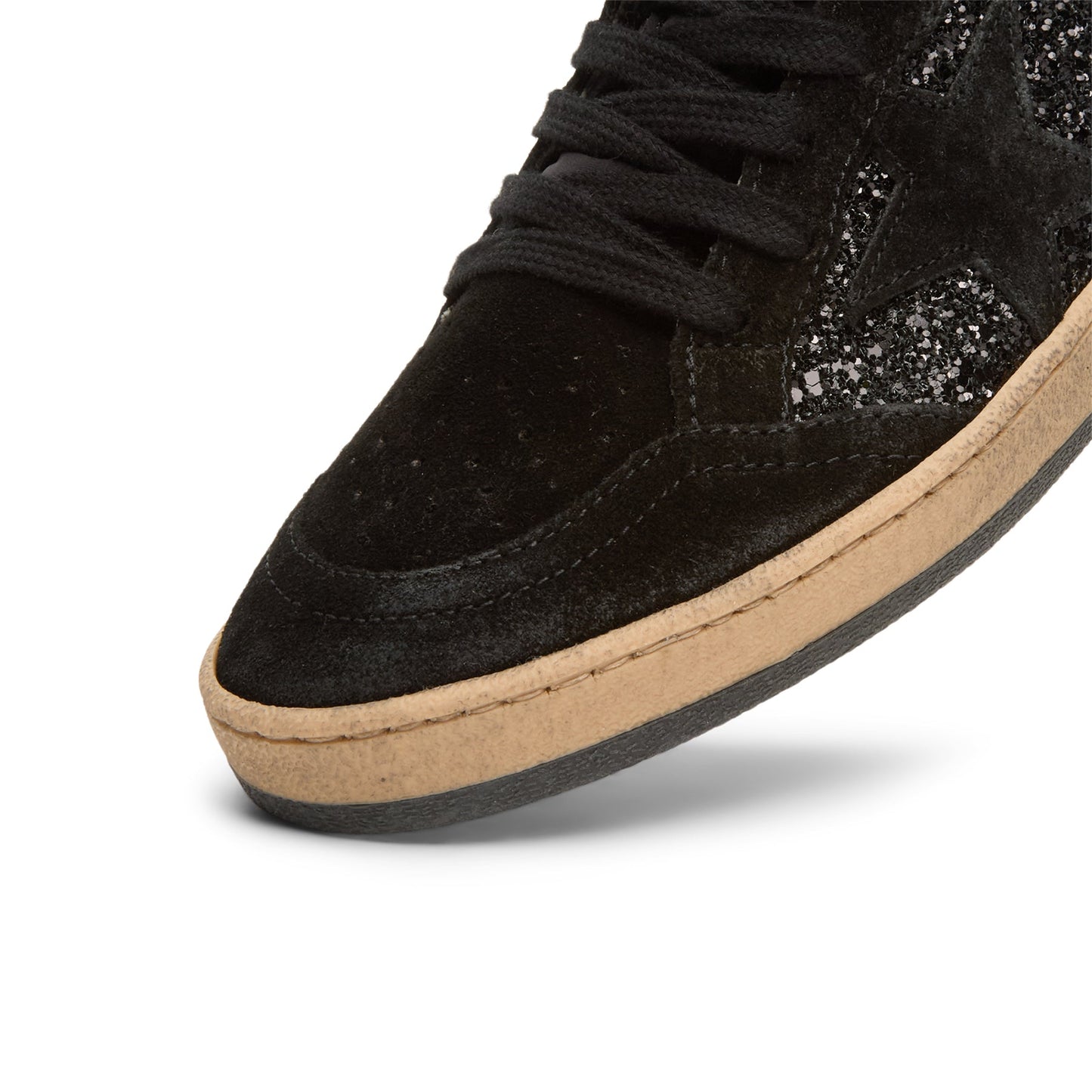 Golden Goose Ballstar Glitter Upper Nylon Tongue Suede (Black)