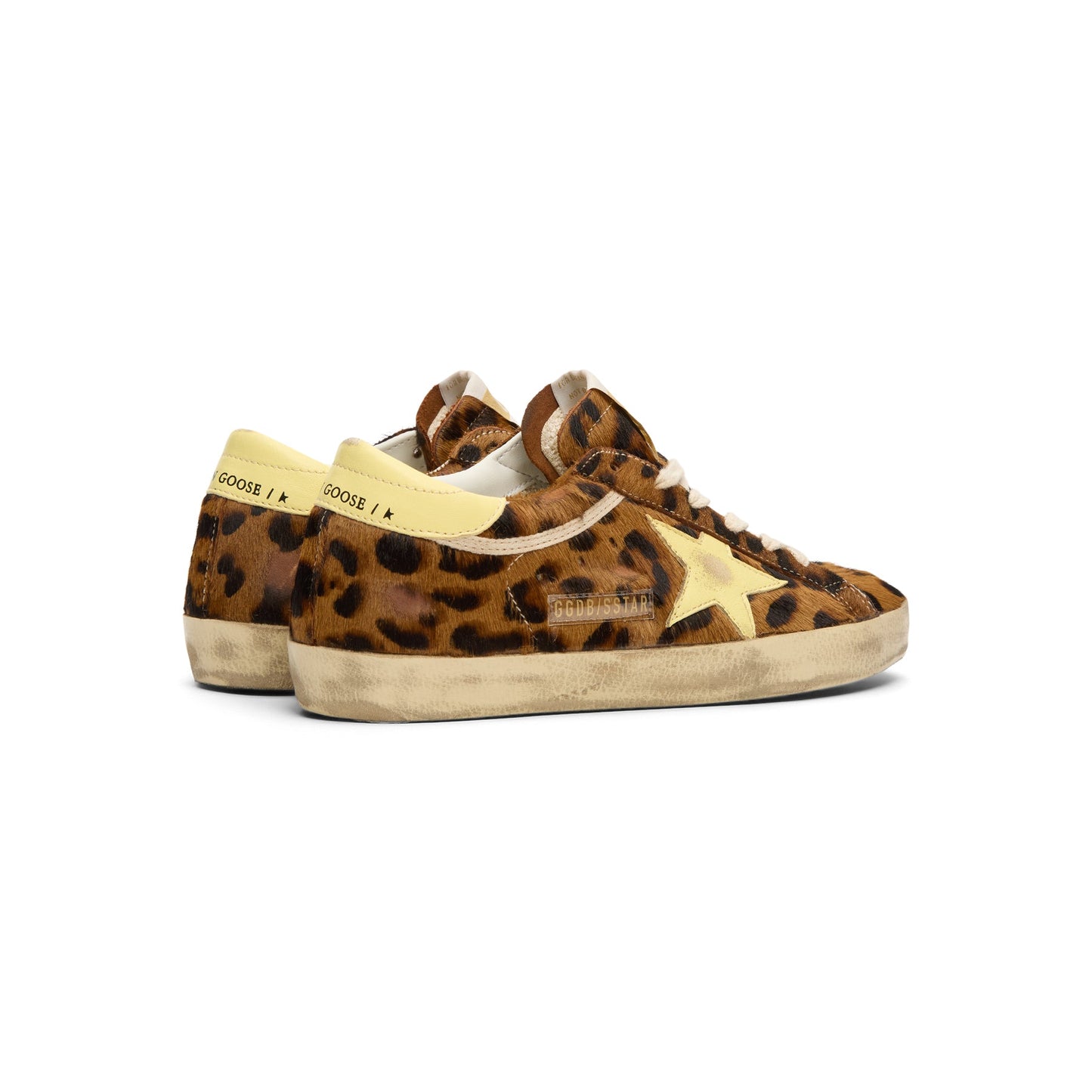 Golden Goose Super-Star Horsy Upper Toe And Tongue (Leopard/Pale Yellow)