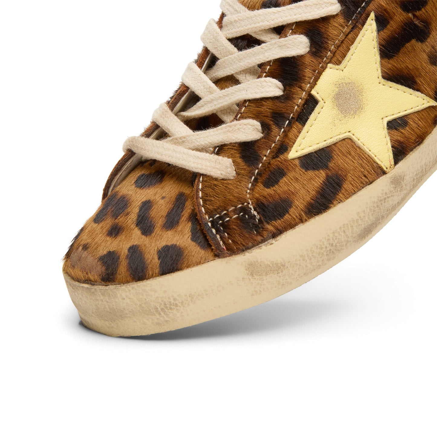 Golden Goose Super-Star Horsy Upper Toe And Tongue (Leopard/Pale Yellow)