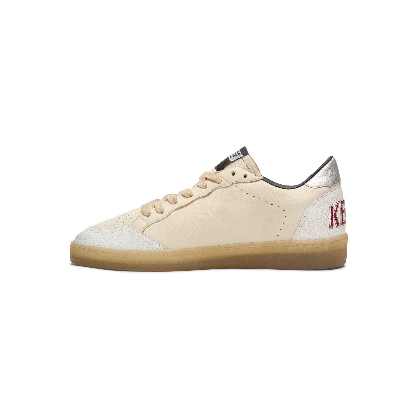 Golden Goose Ballstar Nappa Upper And Tongue Crack (Butter Beige/White/Red/Silver)