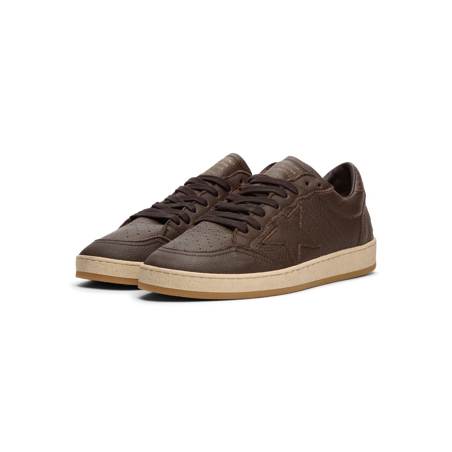 Golden Goose Ballstar Leather Upper Star Toe Spur (Dark Brown)