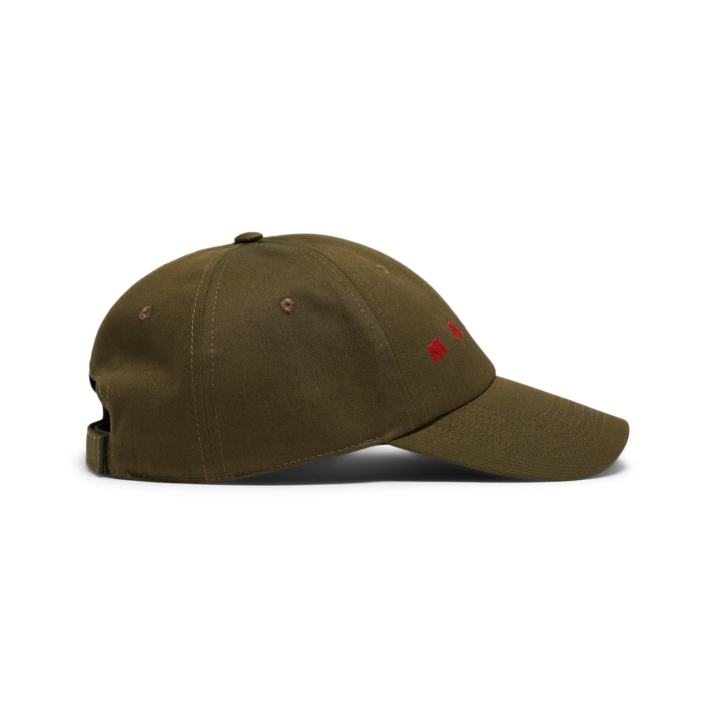 MARNI Embroidered Logo Organic Gabardine Baseball Cap (Deep Sage)