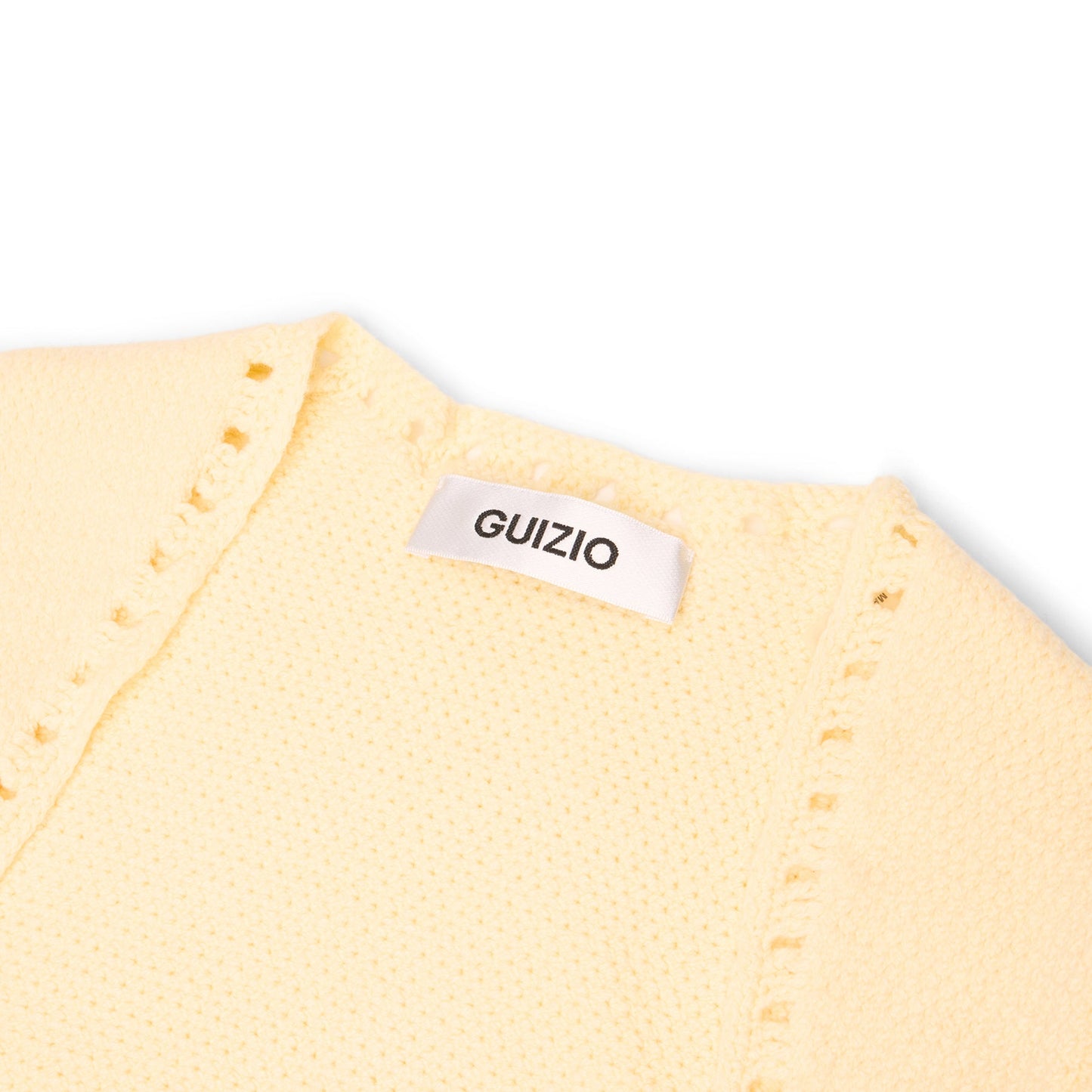 Danielle Guizio Crochet Ruffle Sleeve Bolero (Honey butter)