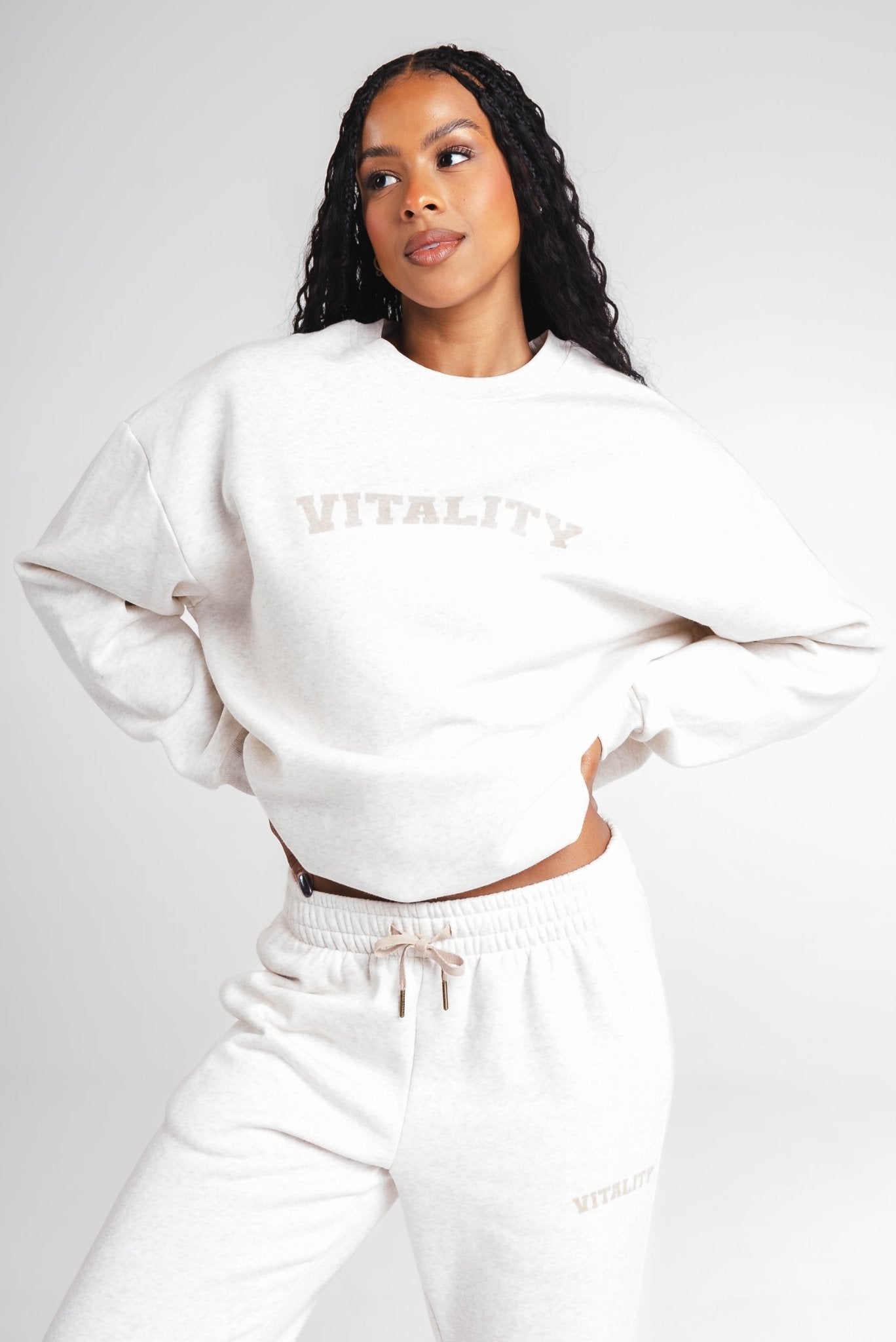 Vitality Cozy® Uni Crew - Oat Marl - Varsity
